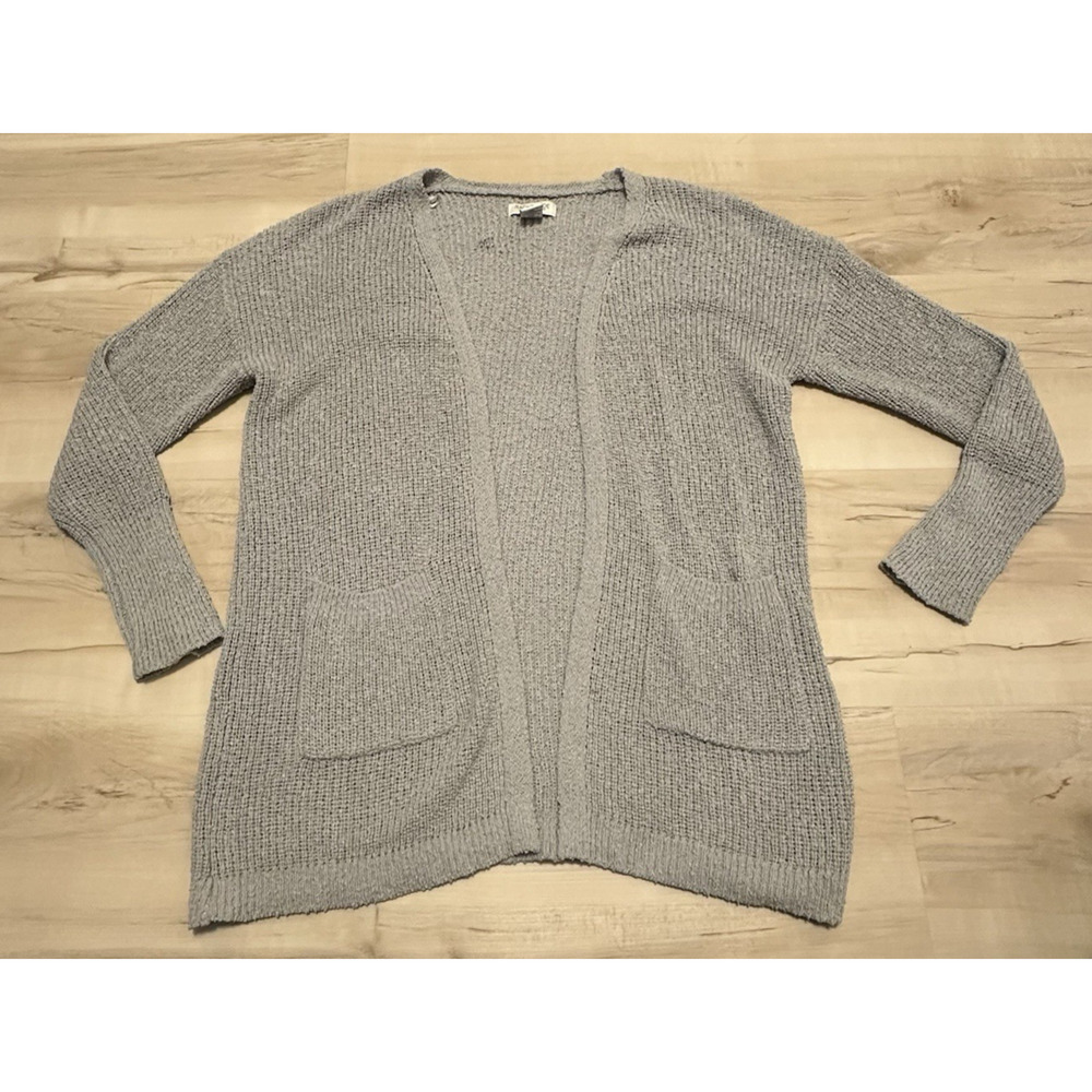 Rachel Zoe Open Front Knit‎ Cardigan Sweater Grey Size M